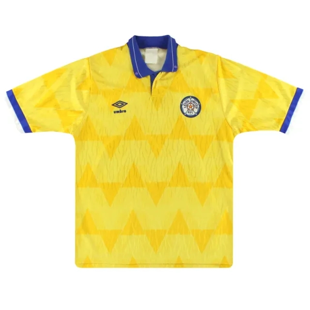 1989-91 Leeds Umbro Away Shirt S - Leeds / Excellent / Small