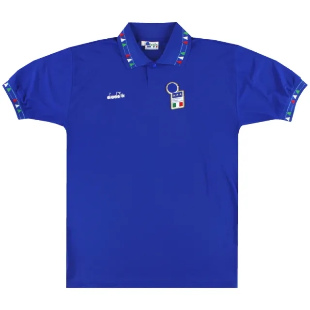 1992-93 Italy Diadora Home Shirt *Mint* L - Italy / Mint / Large