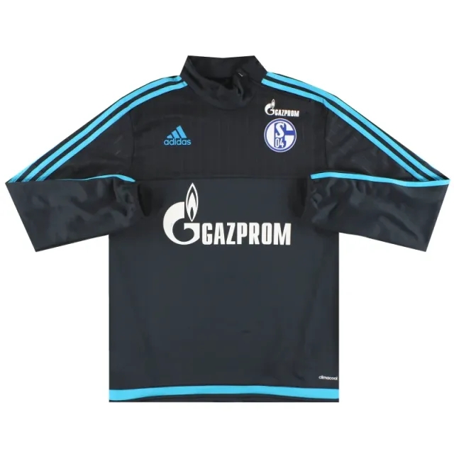 2015-16 Schalke adidas Player Issue 1/4 Zip Top M - Schalke / Excellent / Medium