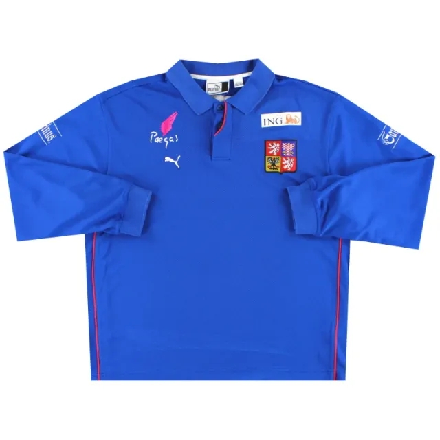 2003-04 Czech Republic Puma Player Issue Polo Shirt XXL - Czech Republic / Excellent / XXL