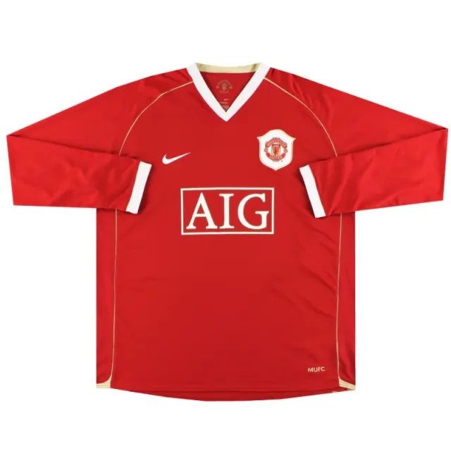 2006-07 Manchester United Nike Home Shirt L/S S.Boys - Manchester United / Excellent / Small Boys