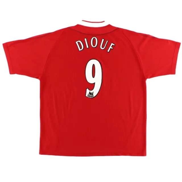 2002-04 Liverpool Reebok Home Shirt Diouf #9 M - Liverpool / Very good / Medium