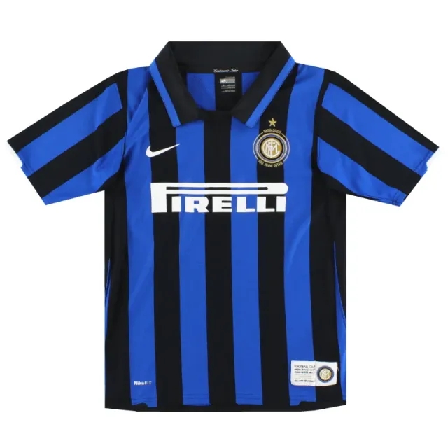 2007-08 Inter Milan Nike Centenary Home Shirt S.Boys - Inter Milan / Excellent / Youth