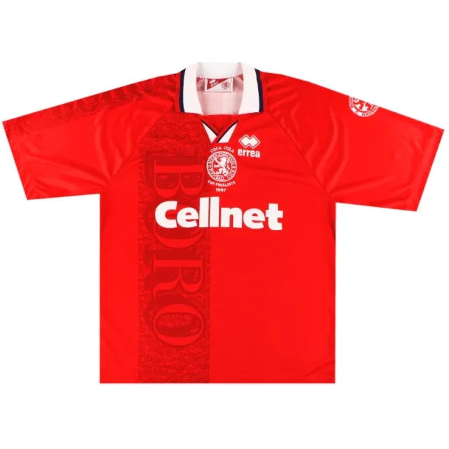 1997 Middlesbrough Errea 'F.A. Cup Finalists' Home Shirt XL - Middlesbrough / Excellent / XL