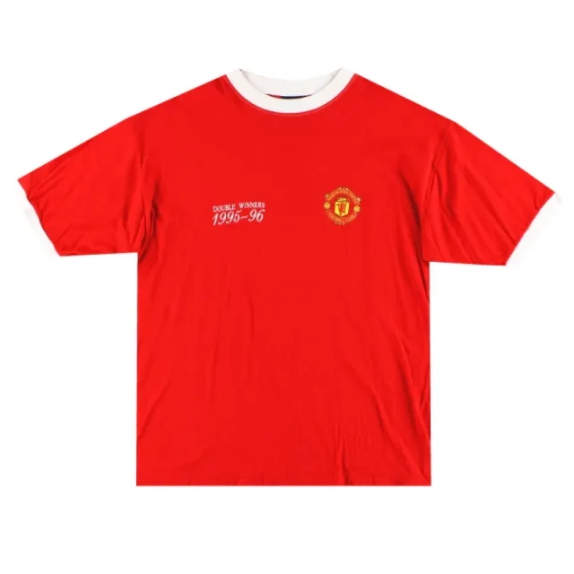 1995-97 Manchester United 'Double' Tee XL - Manchester United / Excellent / XL