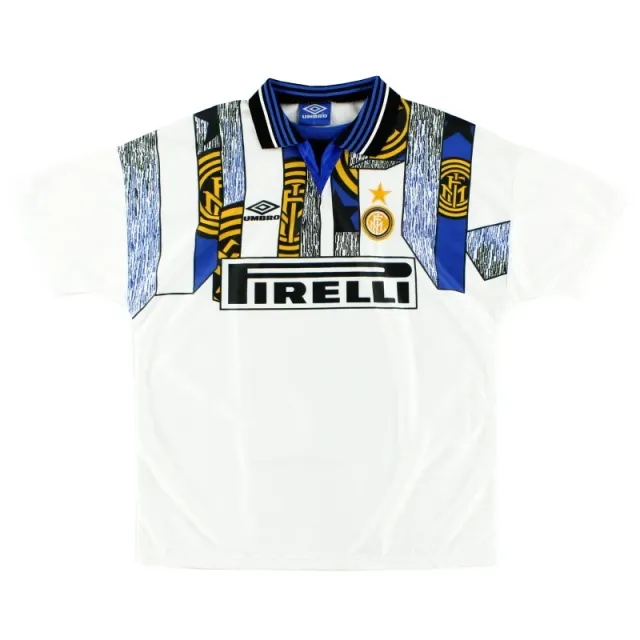 1995-96 Inter Milan Umbro Signed Away Shirt M - Inter Milan / Excellent / Medium