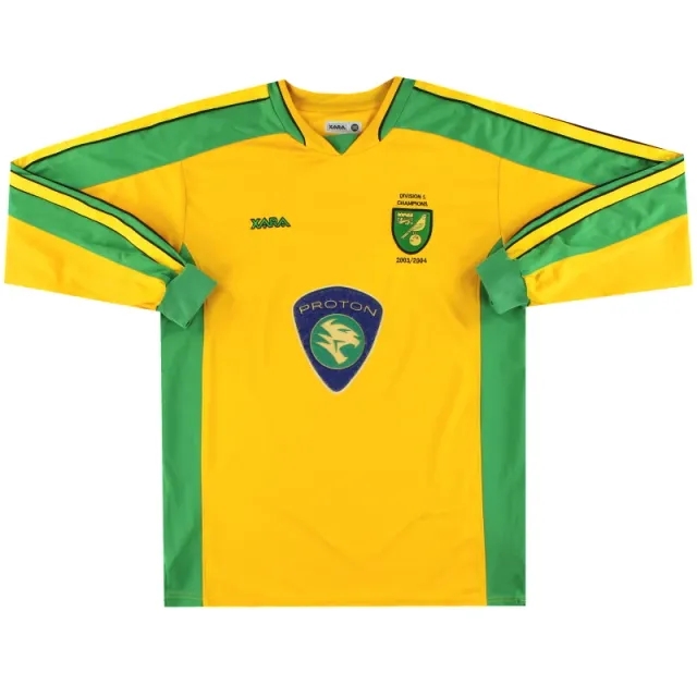 2003-05 Norwich City 'Division 1 Champions' Home Shirt L/S M - Norwich City / Very good / Medium