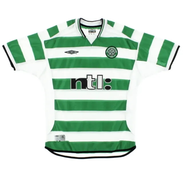 2001-03 Celtic Umbro Home Shirt L - Celtic / Excellent / Large