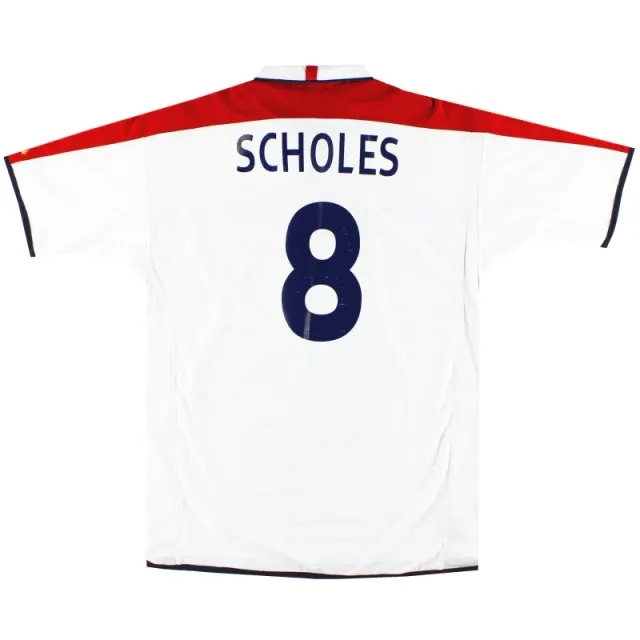 2003-05 England Umbro Home Shirt Scholes #18 XL - England / Excellent / XL