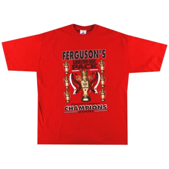 2000 Manchester United 'Six Pack' Graphic Tee XXL - Manchester United / Excellent / XXL