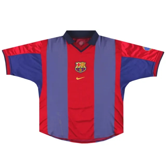 2000-01 Barcelona Nike Home Shirt L - Barcelona / Good / Large