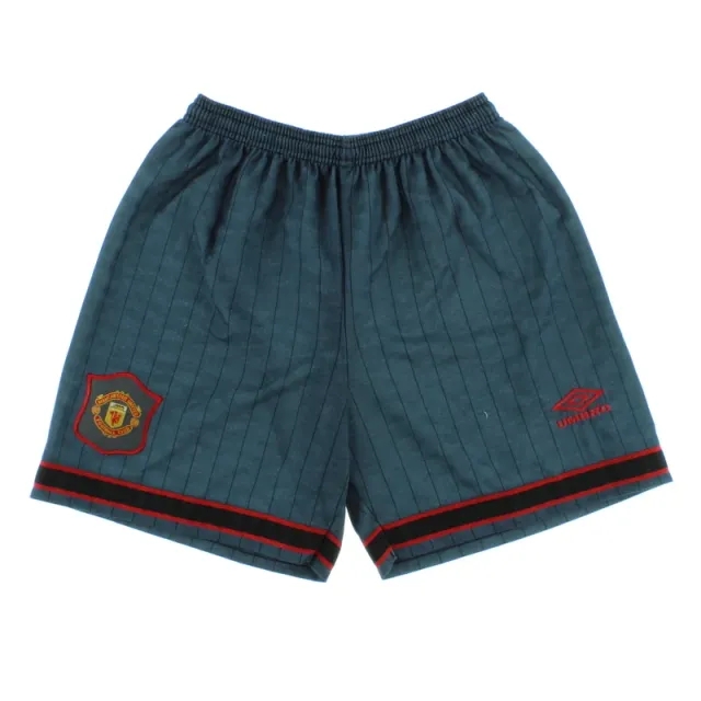 1995-96 Manchester United Umbro Away Shorts S - Manchester United / Excellent / Small