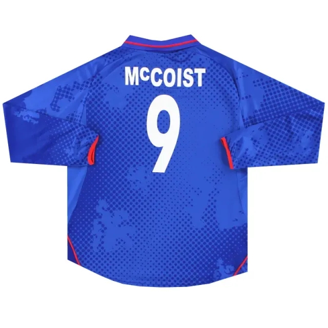 2002-03 Rangers Diadora Home Shirt McCoist #9 L/S L - Rangers / Excellent / Large