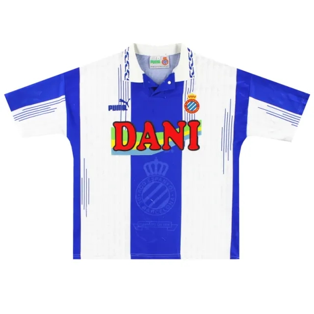1995-96 Espanyol Puma Home Shirt L - Espanyol / Very good / Large