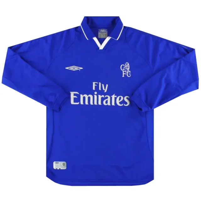 2001-03 Chelsea Umbro Home Shirt L/S M - Chelsea / Excellent / Medium