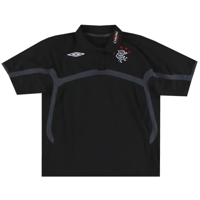 2009-10 Rangers Umbro 1/4 Zip Polo Shirt L - Rangers / Excellent / Large