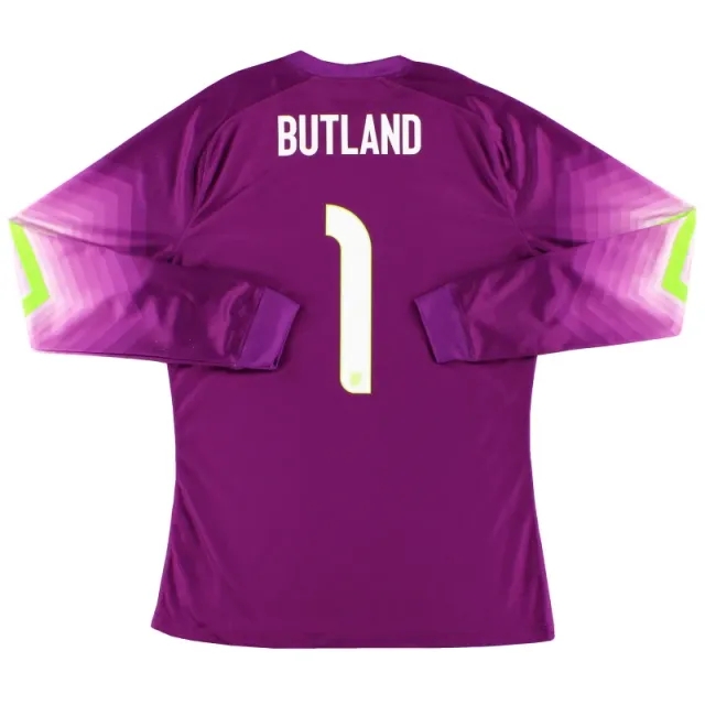 2014-15 England Player Issue Goalkeeper Shirt Butland #1 L - England / Very Good / Large