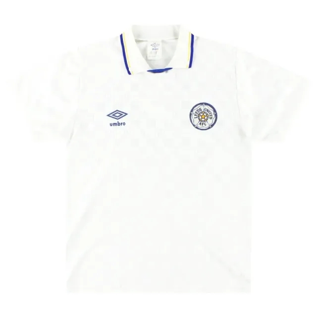 1988-90 Leeds Umbro Home Shirt S - Leeds / Excellent / Small