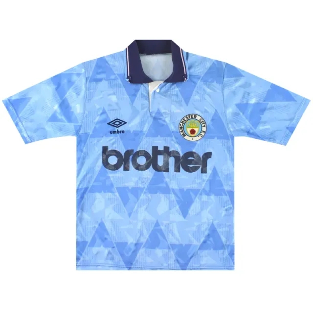 1989-91 Manchester City Umbro Home Shirt Y - Manchester City / Very good / Youth