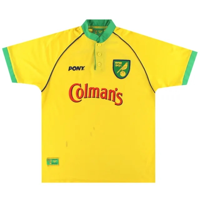 1997-99 Norwich City Pony Home Shirt M - Norwich City / Excellent / Medium