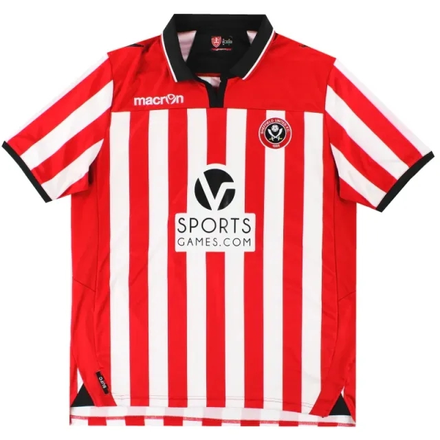 2013-14 Sheffield United Macron Home Shirt L - Sheffield United / Excellent / Large