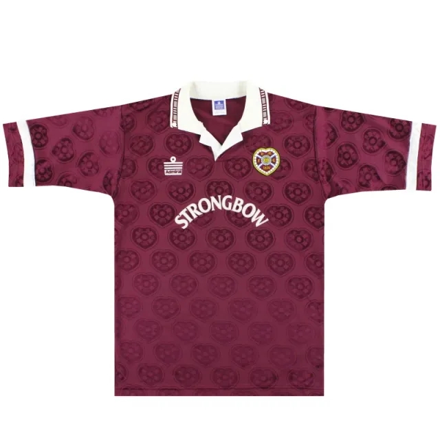 1992-93 Hearts Admiral Home Shirt *Mint* M - Hearts / Mint / Medium