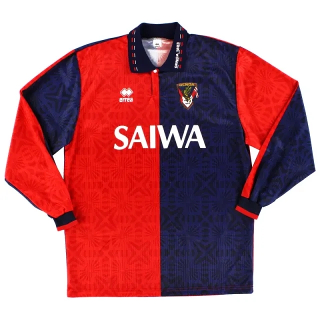 1992-94 Genoa Errea Home Shirt L/S L - Other Italian Clubs / Excellent / Large