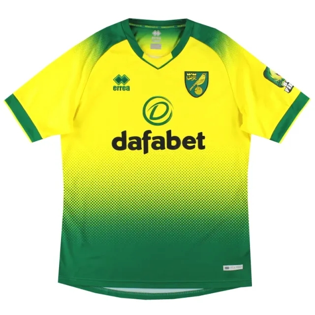 2019-20 Norwich Errea Home Shirt *Mint* XL - Norwich City / Mint / XL