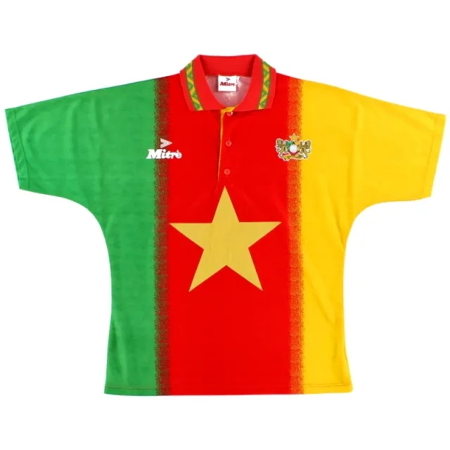 1994-95 Cameroon Mitre Home Shirt L - Cameroon / Excellent / Large