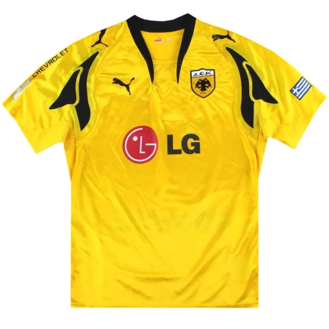 2007-08 AEK Athens Puma Home Shirt L - Other Greek Clubs / Excellent / Large