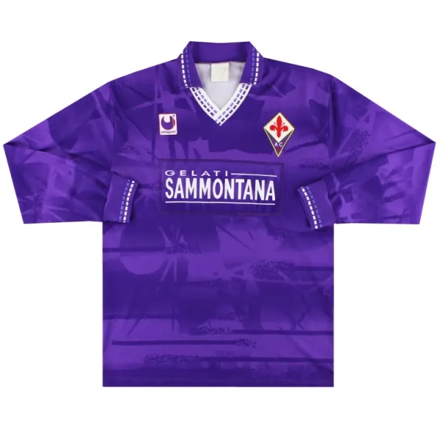 1994-95 Fiorentina Uhlsport Player Issue Home Shirt L/S L - Fiorentina / Excellent / Large