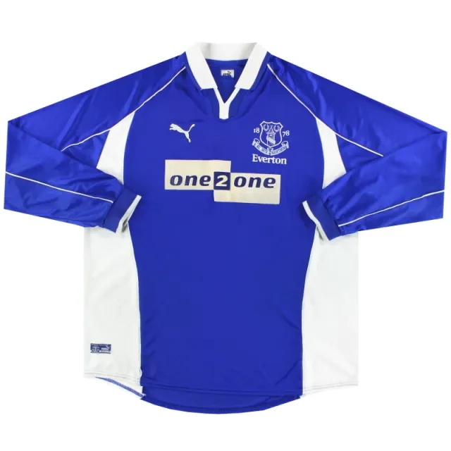 2000-02 Everton Puma Home Shirt L/S M - Everton / Excellent / Medium