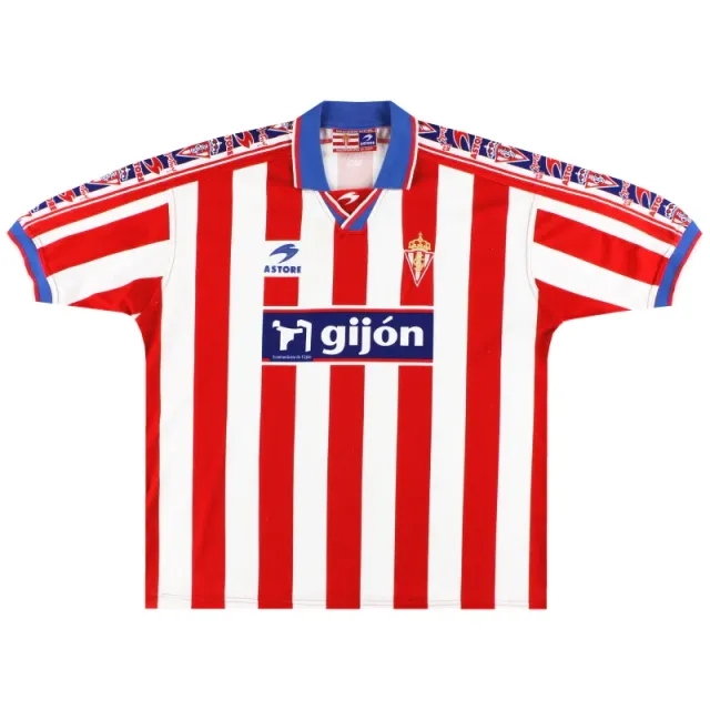 1999-01 Sporting Gijon Home Shirt XL - Other Spanish Clubs / Excellent / XL
