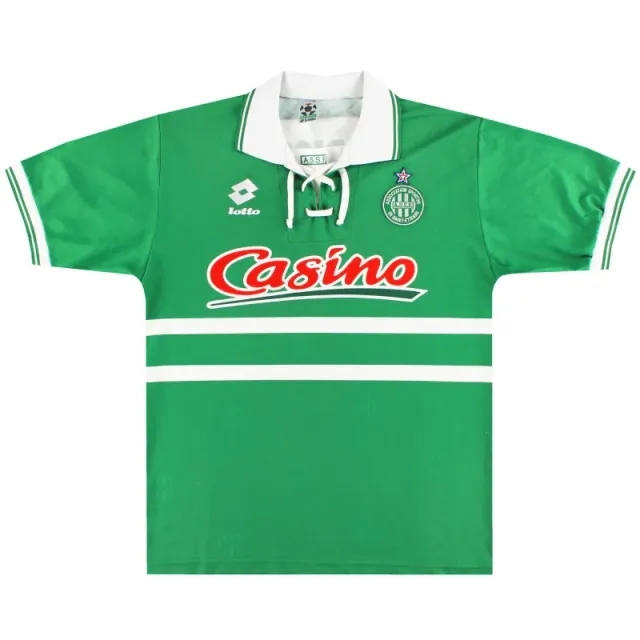 1994-95 Saint Etienne Lotto Home Shirt L - Other French Clubs / Excellent / Large