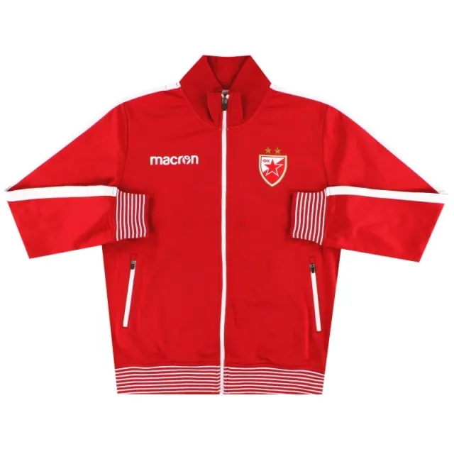 2018-19 Red Star Belgrade Macron Track Jacket L - Other European Clubs / Excellent / Large