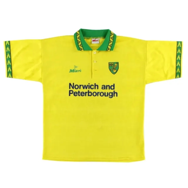 1994-96 Norwich City Mitre Home Shirt S - Norwich City / Excellent / Small