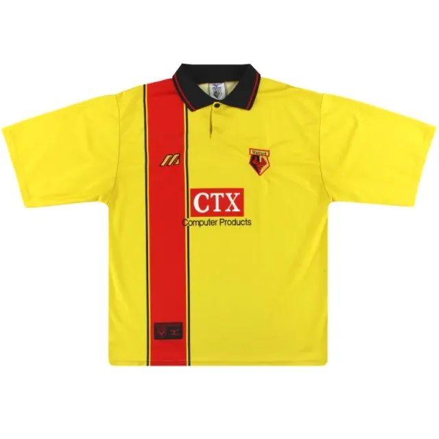 1997-98 Watford Mizuno Home Shirt *Mint* S - Watford / Mint / Small
