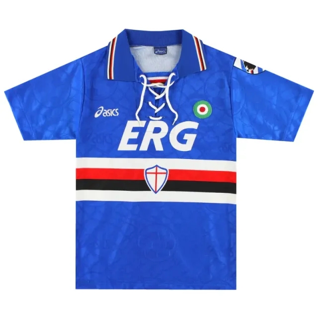 1994-95 Sampdoria Asics Home Shirt #9 M - Sampdoria / Excellent / Medium