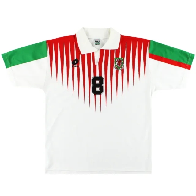 1996-98 Wales Lotto Player Issue Away Shirt #8 L - Wales / Excellent / Large