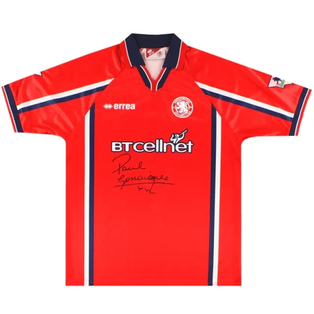 1999-00 Middlesbrough Errea 'Signed' Gascoigne #8 Home Shirt XL - Middlesbrough / Excellent / XL