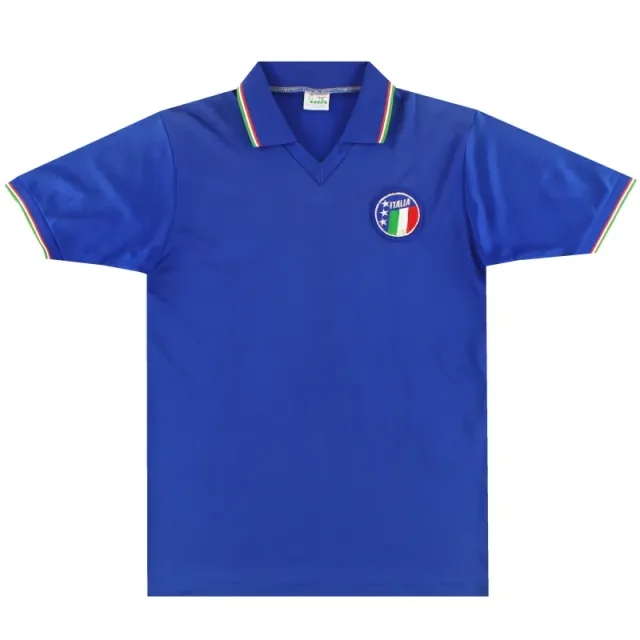 1986-90 Italy Diadora Player Issue Home Shirt #15 M - Italy / Excellent / Medium