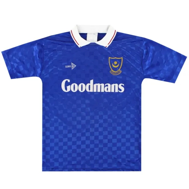 1989-91 Portsmouth Scoreline Home Shirt #9 M - Portsmouth / Very Good / Medium