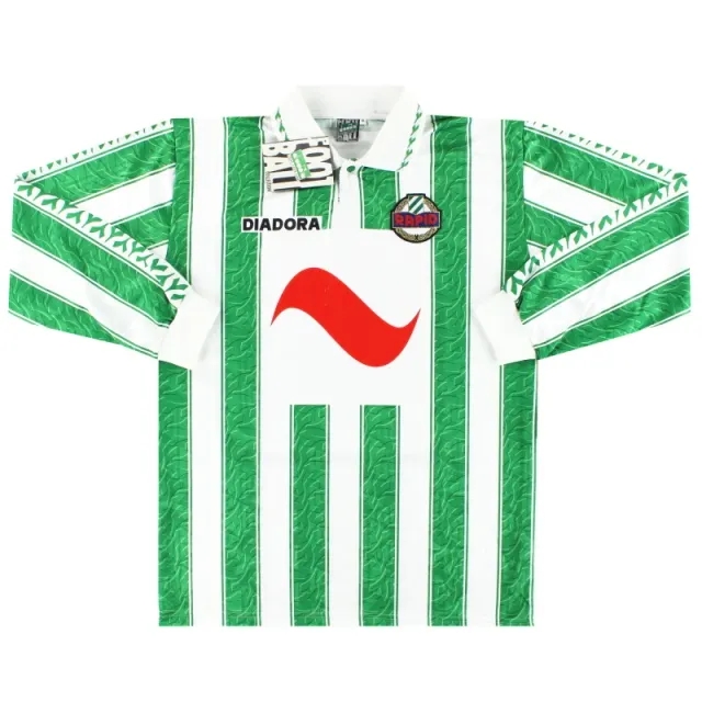 1994-95 Rapid Vienna Diadora Home Shirt L/S *w/tags* XL - Other European Clubs / w/tags / XL