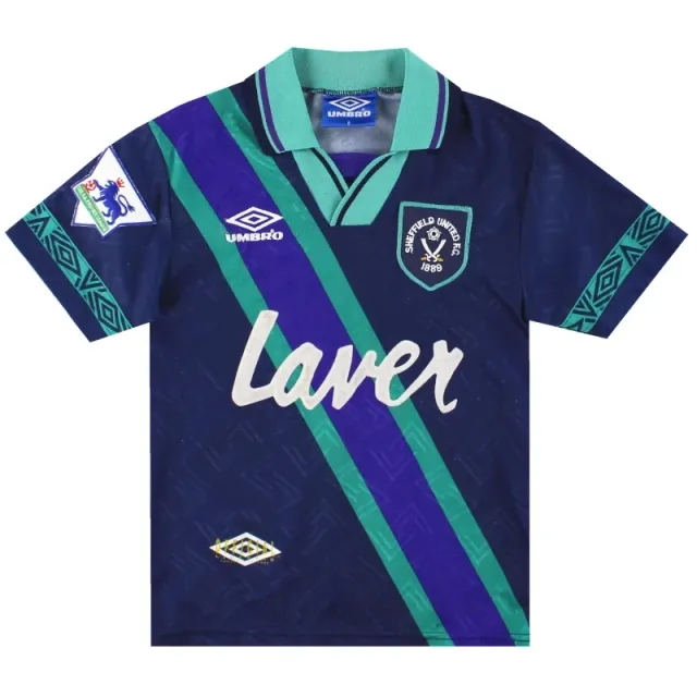 1993-95 Sheffield United Umbro Away Shirt #6 M.Boys - Sheffield United / Excellent / Youth