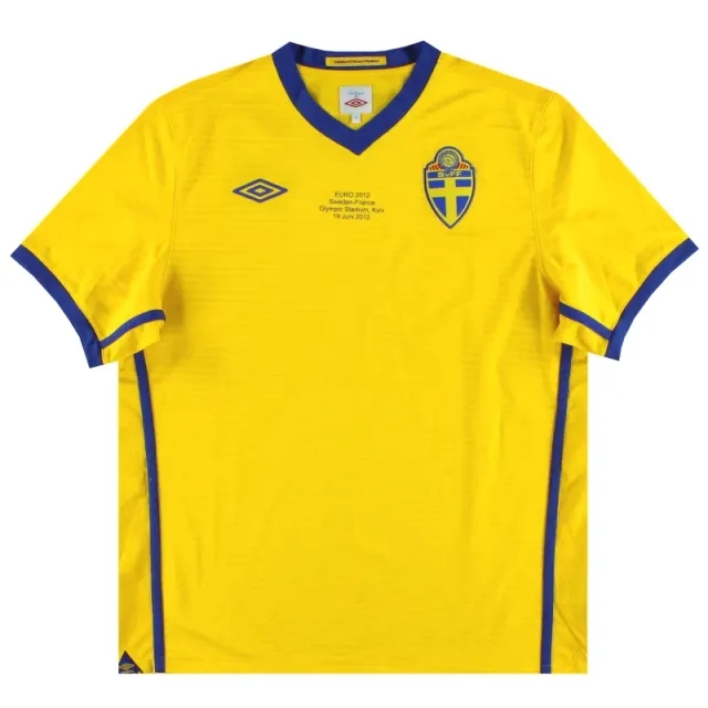 2010-11 Sweden Umbro 'Sweden-France' Home Shirt *Mint* XL - Sweden / Mint / XL