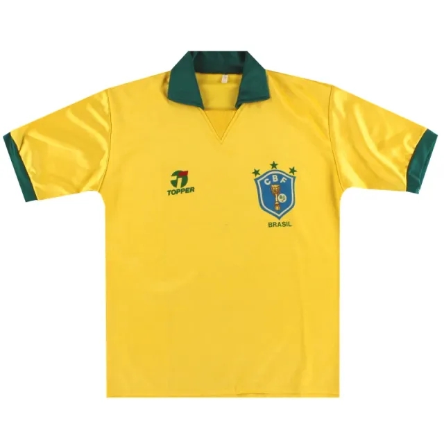 1988-91 Brazil Topper Home Shirt L - Brazil / Excellent / Large
