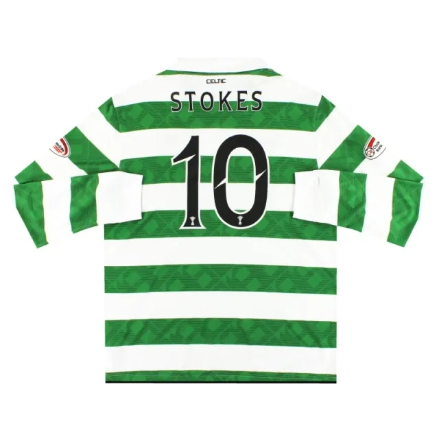 2010-11 Celtic Nike Home Shirt L/S Stokes #10 *Mint* XL - Celtic / Mint / XL