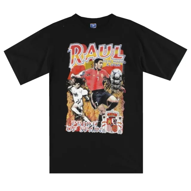 1999-00 Raul Graphic Tee S - Spain / Excellent / Small