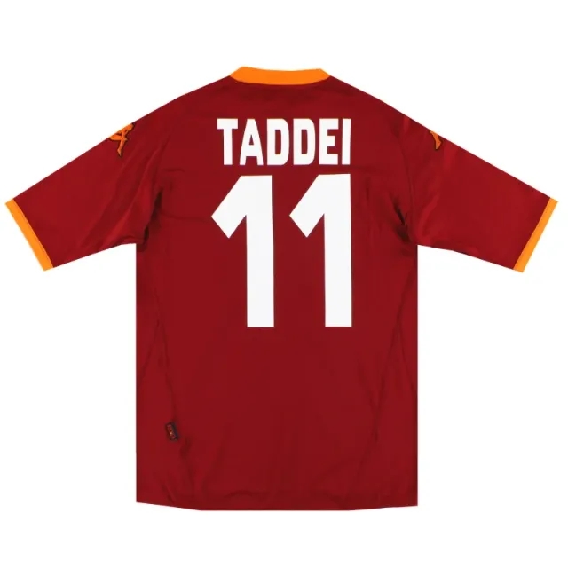 2007-08 Roma Kappa Home Shirt Taddei #11 *As New* XL - Roma / As New / XL