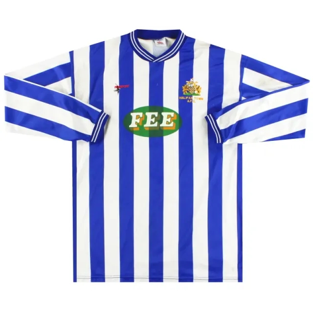 1988-89 Halifax Town Player Issue Home Shirt L/S L - Other Non League Clubs / Excellent / Large